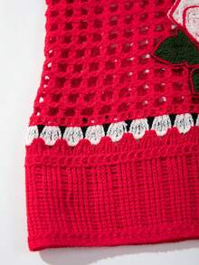 Áo sơ mi nam tay ngắn cổ polo cài cúc đơn Andreilee dáng rộng, họa tiết hoa hồng rỗng, unisex, thích hợp cho mùa xuân/hè. - Đỏ - Xem 8