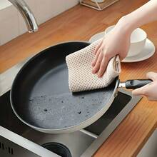 3pcs/6pcs Super Soft & Absorbent Microfiber Kitchen Towels, Double-Sided Waffle Texture, Easy To Clean, Space Theme, White, Gray And Beige, Ideal For Wiping Countertops And Appliances, Also Can Be Used As Dish Cloths - Multicolor - View 6