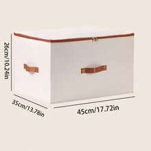 2pcs/1pc Dustproof Storage Box With Lid Large Capacity Foldable Clothes Storage Box Double Thickness Moisture-Proof Storage Box, Under-Bed Storage - Beige - View 13