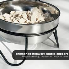 Support surélevé pour bol de chat, double bols en acier inoxydable sur un cadre en fer, mangeoire surélevée pour prévenir les vomissements, protéger la colonne vertébrale, facile à nettoyer et stable, adapté pour une alimentation saine, anti-basculement, convient aux chats British Shorthair - 500ml - Voir 5