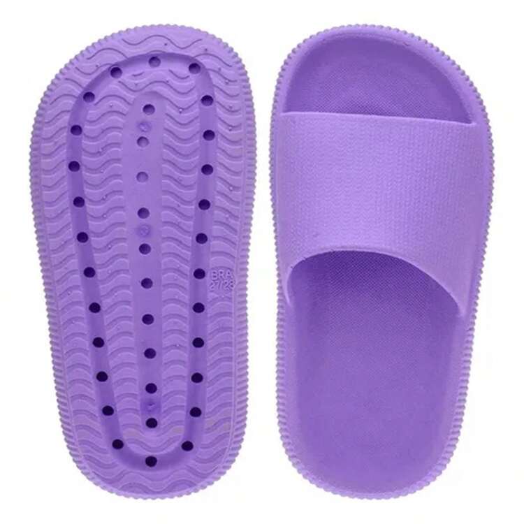 Kit Of 2 Pairs Of Cloud Comfort Slippers - Tím nhạt/Xanh lá cây - Xem 2