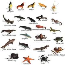 BOHS Surtido de Animales Marinos del ocano, coleccin de Cifras de Juguete: tiburn, delfn, Tortugas, Cangrejo, etc. 24 Piezas - inicial - Ver 2