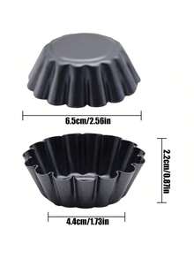 6 Packs Egg Tart Mold, Non-Stick Pan Carbon Steel Cake Molds, Mini Pie Mould, For Pies, Chinese Egg Tart, Cakes - Multicolor - View 2