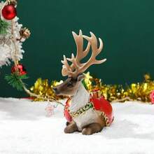 Christmas Reindeer Statue With Tree And Gifts - Resin Home Decor, Living Room Decoration, Holiday Sculpture, Personalized Gift For Family And Friends - Cultural - View 5