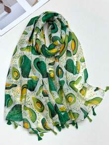 1pc Fruit Casual Cute Elegant Polyester Scarf - Multicolor - View 7