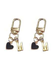 Personalized Heart Pendant With Initials, Keychain Accessories | Custom Bag Pendants | Gift Mobile Phone Accessories, Simple Design, Suitable For Women's Wallets And Mobile Phone Accessories, Gifts For Friends, Family, Girlfriends, Outdoor Accessories, Party Accessories, Gifts, Souvenirs, Car Pendants, Gifts For Women Girls