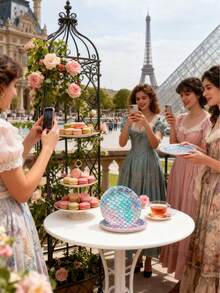 Đĩa giấy dùng một lần hình vảy nàng tiên cá sống động (Gói xếp chồng) có viền vàng - Được làm từ giấy cứng chống thấm dầu mỡ, thực phẩm (chống rò rỉ để đựng đồ ăn nhẹ, món tráng miệng hoặc bữa ăn nhẹ), tự hào với họa tiết vảy nàng tiên cá chuyển màu hồng-tím-xanh kỳ quái + Chi tiết viền vàng sáng bóng mang đến nét quyến rũ kỳ diệu, sang trọng. - Nhiều màu - Xem 3