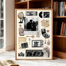 1Pc Bespoke Luxe Photo Poster-Upload Pic & Message, Matte HD Print, Champagne-Anniversary Backdrop, Winter-Gala Entrance Board,Valentine's Day Wall Rose, Halloween Masquerade Prop, Graduation Memory Keepsake, Entryway Statement Art - Multicolor - View 4