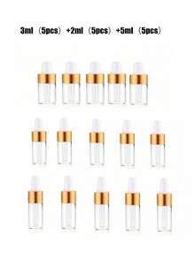 10个1/2/3/5/10毫升精油玻璃滴管空瓶样品瓶，带玻璃滴管，可用作眼药水滴管瓶、香水芳香疗法化妆品容器、旅行容器等，非常适合旅行、徒步、度假、日常通勤、办公室或学校使用，也是送给家人、朋友和爱人的理想礼物，尤其适合圣诞节。 - 彩色 - 查看 27