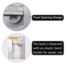 1 Pc Drum Washing Machine And Dryer Waterproof, Sunproof, Dustproof Protective Cover. Oxford Fabric Material, Equipped With Tied Rope For Adjustable Size, Suitable For Most Front-Loading Washing Machines