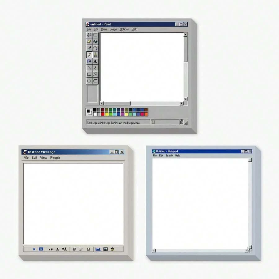 3pcs Drawing Retro Computer Drawing Board & Instant Message & Notepad Sticky Note Sticky Notepad Unique Creative Sticky Notepad - 3x3 Inch 50 Sheets Funny Office Note Pads - - Students Teachers Gift - Black and White - View 1