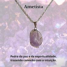 Stone Of Wealth Natural Stones Amethyst Quartz Stainless Steel Chain Power Exclusive Connection To Nature - 紫晶 - 查看 2
