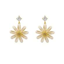 Fresh Flower Minimalist Summer Earrings Girl Heart Small Daisy Earrings Elegant Ear Accessories Needle Earrings - Silver Needle Flower Earrings - View 7