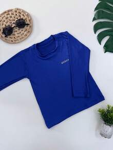 UV 50+ Protection Shirt For Swimming Pool, Beach, And Sports, Sizes 2 To 8. - 寶藍色 - 查看 1