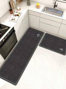 [HOT!!!] 1pc Soft Rubber Kitchen Mat, 3.5mm Thick Kitchen Rug, Black Dandelion Marble Texture Minimalist Style Absorbent Kitchen Floor Mat, Can Be Trimmed To Fit Kitchen Size, Surface Fabric Material, Middle Foam Layer, Bottom Rubber Layer, Suitable For Kitchen Rugs, Kitchen Decor, Wedding Decor, Home Decor, Bathroom Mat, Entryway Mat, Laundry Room Mat, Hallway Carpet, Living Room Mat, Etc. - Multicolor - View 9