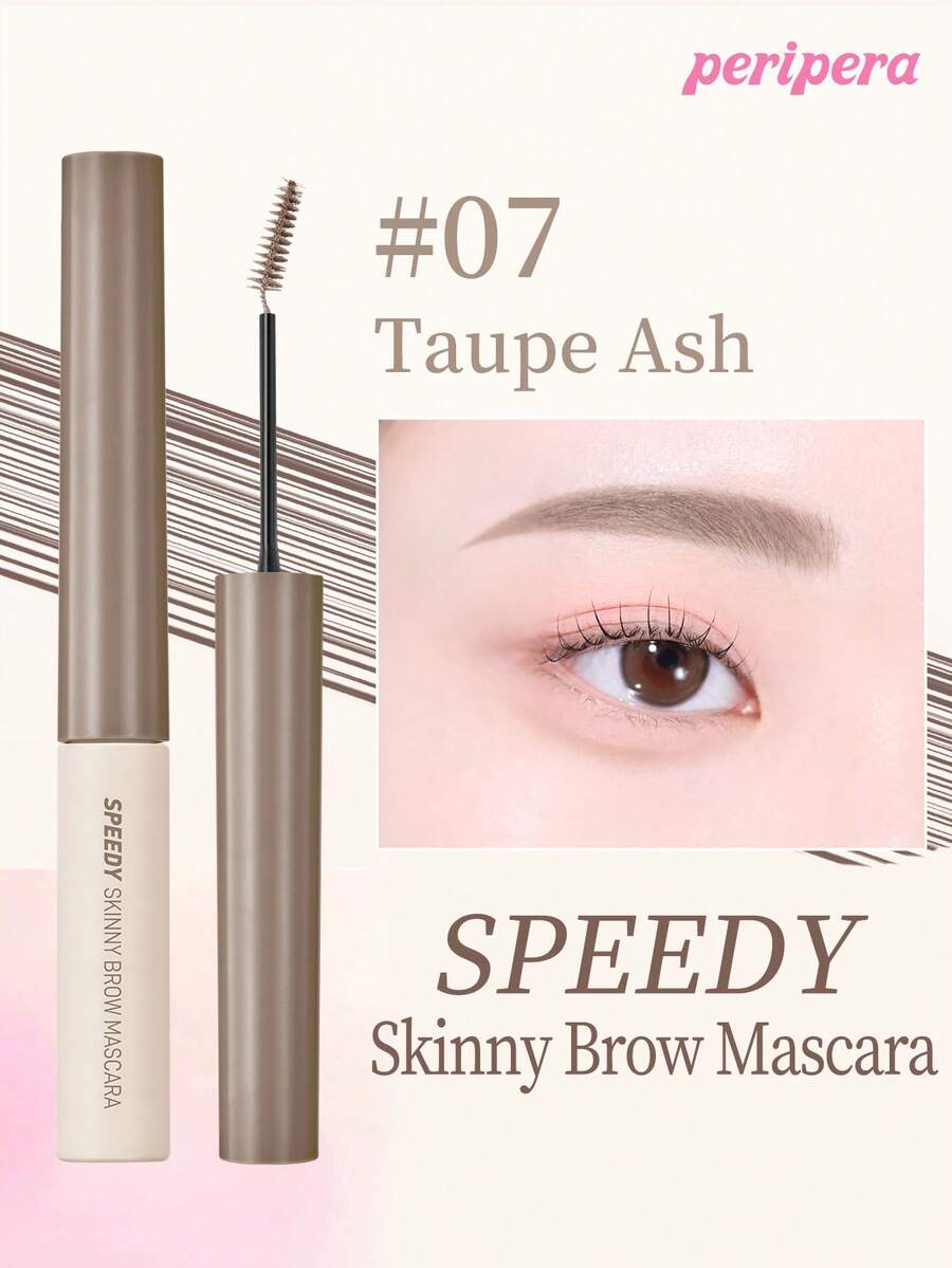 Peripera K-Beauty SPEEDY SKINNY 眉彩筆 眉毛造型凝膠 極細刷頭 易打造精緻眉妝 防水 持久 防暈染 眉毛定型液 眉毛填補 豐盈眉毛凝膠 - #07 Taupe Ash - 查看 1