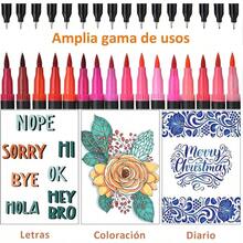 72/120 Colores Plumones Doble Punta Pencil, Marcadores a Base de Agua No Toxico, Cepillo de Nailon 1 - 2mm y Punta Fina 0.4mm Para Nios y Adultos, Colorear Lettering Dibujar Caligrafa - 72 Colores - Ver 7