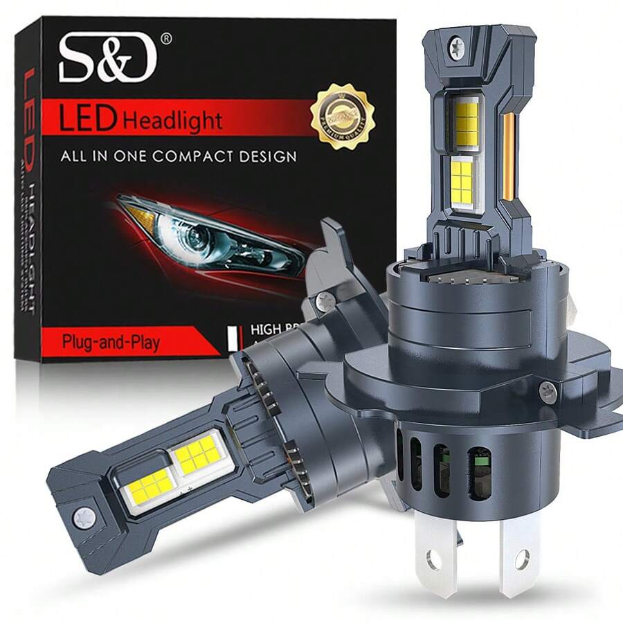 S&D H4 Led Canbus Lights 1:1 Mini Size Car Headlight With Fan 60000LM Super Bright Wireless Turbo Fog Bulb 6000K Automobile Lamp - H4 - View 1