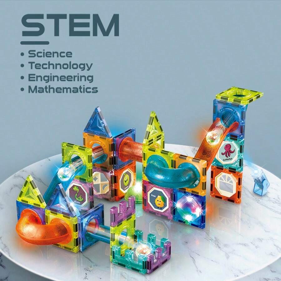 Magnetic Building Tiles Toys, Educational Toys, Stacking Construction Toys, Children Toys, Suitable For Kids 3+ Years Old, Birthday Gift, Holiday Gift, Christmas Gift