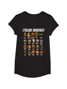 Italian Brain Rot Italian Brainrot Funny Memes T-Shirt - Black - View 3