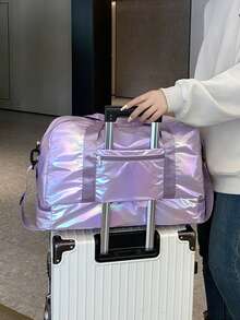 1 szt. Kolorowa, wodoodporna torba damska z wieloma kieszeniami, duża pojemność, torba podróżna z oddzielną przegrodą na buty, idealna na trening, wakacje, podróż służbową, torba podróżna, torba podróżna na noc, wytrzymały organizer podróżny, niezbędne na rejs, niezbędne na wakacje dla mężczyzn i kobiet - Fioletowy - Zobacz 6