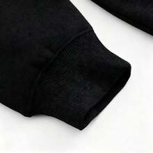 1pc Womens TUNA Fish Graphic Hooded Sweatshirt Regular Fit Drawstring Hooded Pullover  Midweight Slightly Stretchy  Comfortable Fleece  Lined Casual Streetwear For Autumn  Winter Everyday Wear - 黑色 - 查看 8