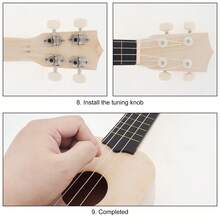 DIY尤克里里套件 - 用21英寸高音尤克里里套件打造属于你自己的吉他，包含尤克里里原声吉他DIY项目、预切割零件和全套配件，适合初学者的乐器手工制作项目