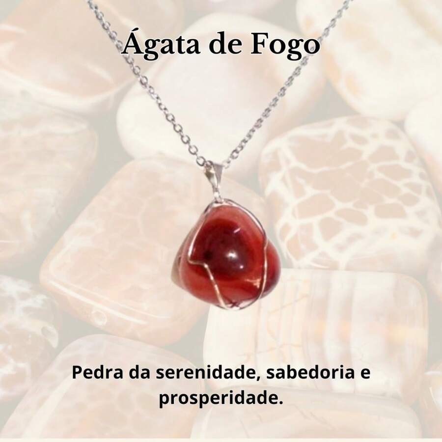 Stone Of Wealth Natural Stones Amethyst Quartz Stainless Steel Chain Power Exclusive Connection To Nature - Fire Agate - View 1