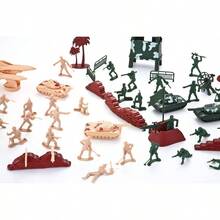 JOYIN Soldier Playset Men Bucket Action Figures Battle Group Deluxe Playset with Men, Aircrafts, Helicopters, Tanks with Bucket 164 Piece - inicial - Ver 4