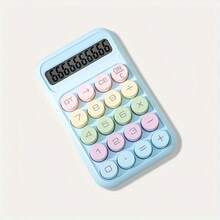 1pc Soft Color Desktop Calculator, Cute 12-Digit Dual Power Calculator With Round Buttons | Elegant Office & School Supplies, Suitable For Student, Home Budget, Math Tool - Multicolor - View 8