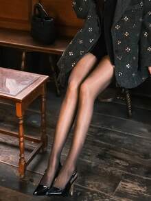 Wine Red Sheer Pantyhose, Sexy & Classic, Suitable For Valentine's Day And Parties - Multicolor - View 9