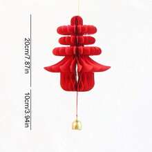 1/2/4/6pcs Red Foldable Paper Honeycomb Lanterns Decor, Lucky Bag Spring Festival Figurine Hanging Ornaments, Traditional Chinese New Year Celebration Decorations, Non-Electric Lunar New Year Lanterns, Wedding Lanterns, Wall Hanging, Holiday Party Room Decor, Chinese New Year Gifts - Multicolor - View 14