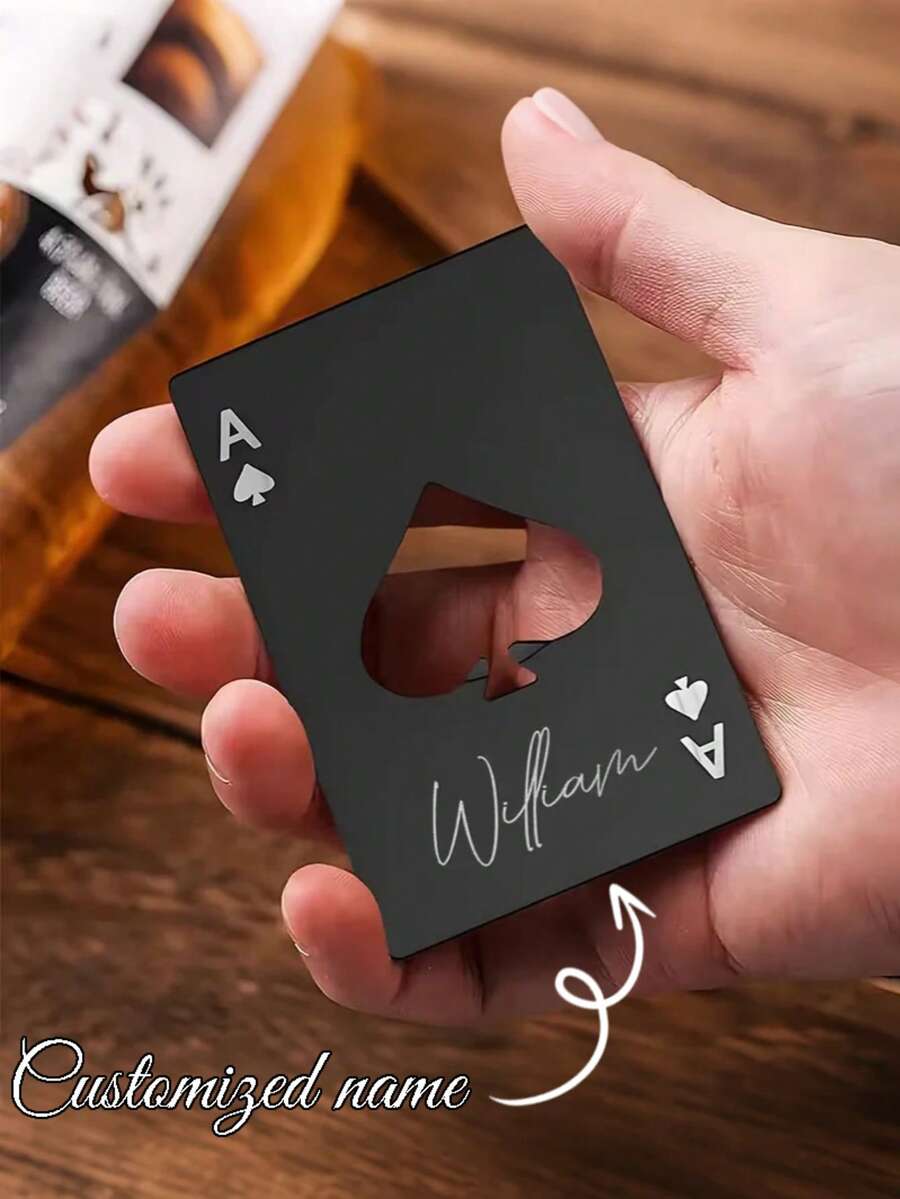 Abridor de botellas personalizado as de picas: regalo de póker de acero inoxidable - Multicolor - Ver 1