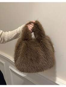 Hochwertige Plüsch Damen Handtasche, neue modische einfache Tasche, süße hochwertige vielseitige Großraumtasche