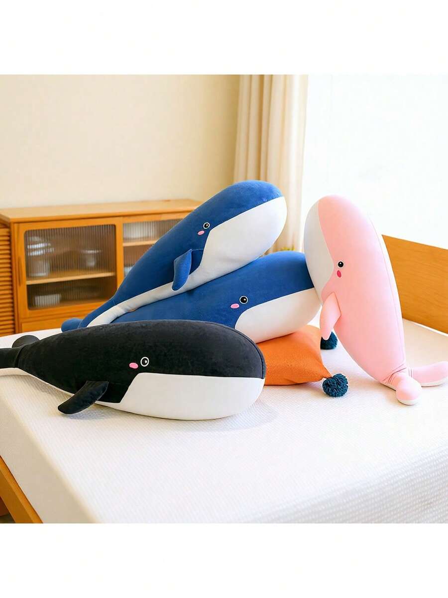 Molutian 2 Sizes (50/80cm) Plush Whale Doll, Realistic Soft Cute Animal Whale Pillow, Lovely Cushion, Creative Birthday Gift, Home Decor, Christmas Gift, Sea Monster, Cute Pillow, Plush Penguin Doll, Marine Plush Doll, Plush Penguin, Plush Whale Shark Doll