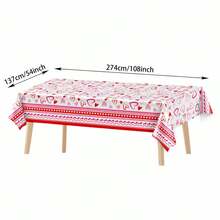 Manteles desechables de plástico con forma de corazón para San Valentín, para fiestas, vacaciones, decoración del hogar. - Rojo - Ver 7