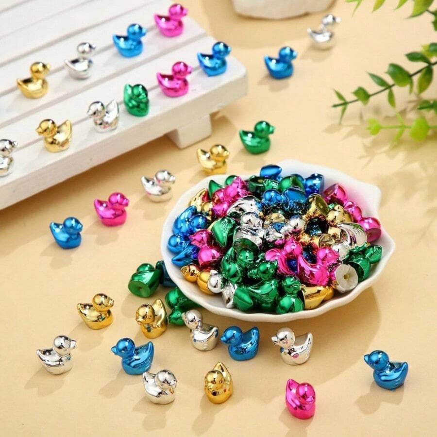 20/30/50pcs Mini Gilded Duck Figurines - 5 Colors (Gold/Silver/Pink/Blue/Green), Suitable For Bathroom, Party And Wedding Centerpiece Decor | Vintage Duck Decorations, Ideal For Flower Arrangements, Office Desk, Small Sculptures - Multicolor - View 1