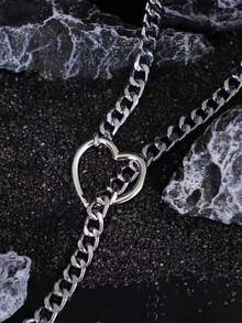 1pc Sexy Lingerie Accessory Set, Including Heart-Shaped Chain, Collar, Necklace, Restraint Strap, Adult Toy Prop, Multi-Layer Tassel Necklace, Perfect For Displaying Charm, Essential For Dates, Parties And Gatherings, Captivating For Men, Attractive Foot Gift, Sexy Lingerie, Valentine's Day Supplies, Valentine's Day Gift