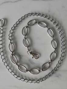 Elegant Women's Oval Belt - 銀色 - 查看 2