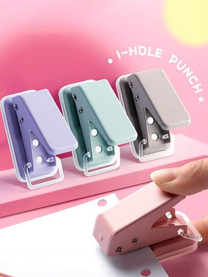 2pcs Mini Hole Punch And Loose-Leaf Ring, Office Study Single Hole Small Punch Binding Ring Loose-Leaf Ring Hole Paper Punching Artifact Paper, Student Supplies