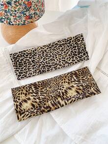 1pc Chic Leopard Print Headband, Elastic Fashion Retro Straight Fabric Sports Yoga Sweatband, New Leopard Print Headband, Street Fashion Hair Accessory Animal Hair Bands Casual Head Wrap Women Hair Accessories Summer Outfits,Festival,Party - Multicolor - View 7