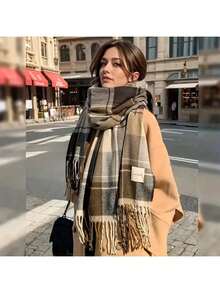 2025 New Melad Scarf Women Autumn Winter Korean Style Versatile Luxury Plaid Shawl Couple Neck Warmer Men Warm Fashion Accessory - 彩色 - 查看 7