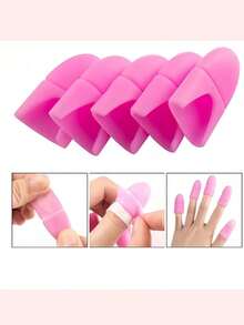 Silicone Finger Cots, Durable, Heat-Resistant, Anti-Friction, Anti-Slip, Multi-Functional Nail Removal Gloves, Suitable For Beauty And Kitchen Safety, Elastic Design, Tight Fit, Ideal Gift For Valentine's Day, Thanksgiving, New Year, Ramadan, Prevents Injury During Cross-Stitching - Multicolor - View 5