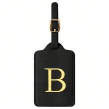 个性化首字母行李牌，皮革字母可爱行李牌，带隐私姓名卡，刺绣字母组合旅行包背包标签，送给女性、儿童、女孩、青少年（A~Z）的礼物，行李牌旅行配件，旅行必备，旅行收纳好帮手，适合海滩、暑假、返校季等场合。