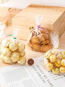 50/100个透明糖果袋，10*15厘米，适用于派对、婚礼、礼品包装、食品烘焙、节日庆典、新年派对、毕业典礼、母亲节礼品袋 - 透明色 - 查看 7