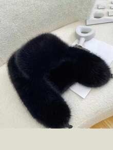 1pc Unisex Fluffy Faux Fur Trapper Hat, Warm Ear Flap Cap, Suitable For Hiking, Skiing, Daily Wear, Party/Holiday/Valentine's Day Gift