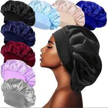 1pc Silk Sleep Cap, Used To Wrap Hair, Protect Braids, Satin Material, Casual & Comfortable Hair Sleep Cap - Coffee Brown - View 2