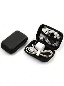 Thick & Durable Data Cable Charging Box, Space-Optimized, Compact Waterproof Portable Coin Purse Earphone Storage Box, Small Charger Organizer, Key Pouch, Cosmetic Bag, Wireless Earbuds Case, Travel Organizer, Suitable For USB Drive, Adapter, Earphone Cables, Etc. Essential For Back To School, Christmas Gift, Unisex Electronic Accessories, Travel Essential