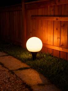 4pcs Solar Powered Globe Pathway Lights, Warm Ambiance Lighting For Garden, Patio, Walkway Decor, No Electricity Needed
