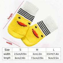 4只装防滑狗袜，针织狗爪保护套，防滑狗鞋，适合泰迪犬和小型/中型犬